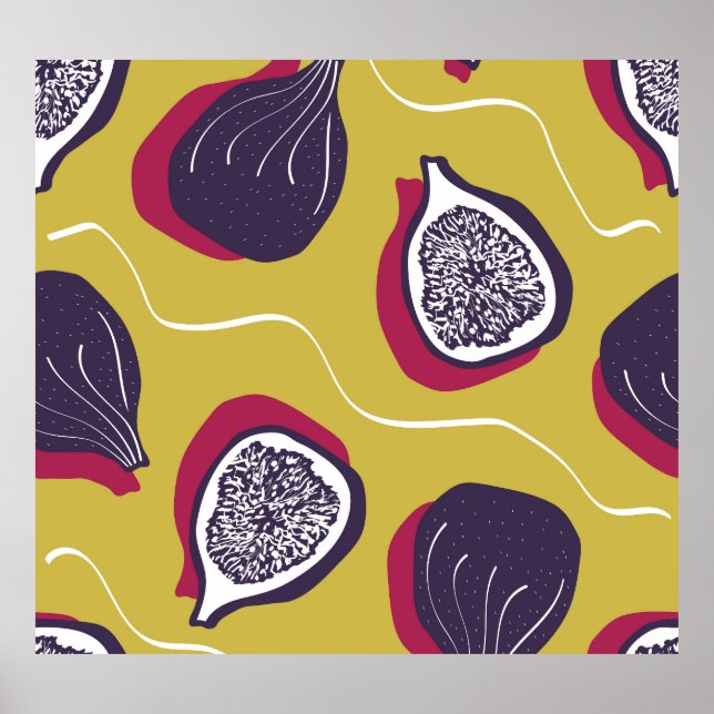 Stylised Figs Vintage Vegetable Print (Front)