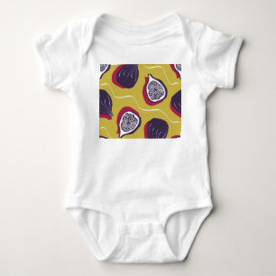 Stylised Figs Vintage Vegetable Print Baby Bodysuit