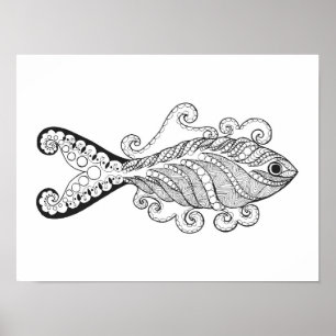 Stylised Fish 2 Poster