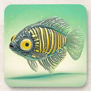 Stylised Fish Art Coaster