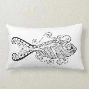 Stylised Fish Lumbar Cushion
