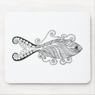Stylised Fish Mouse Pad