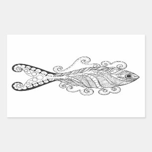 Stylised Fish Rectangular Sticker