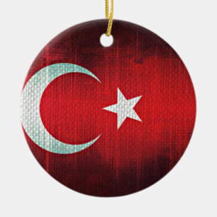 Stylised Flag of Turkey Ceramic Ornament