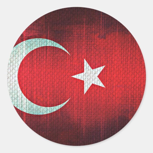 Stylised Flag of Turkey Classic Round Sticker (Front)