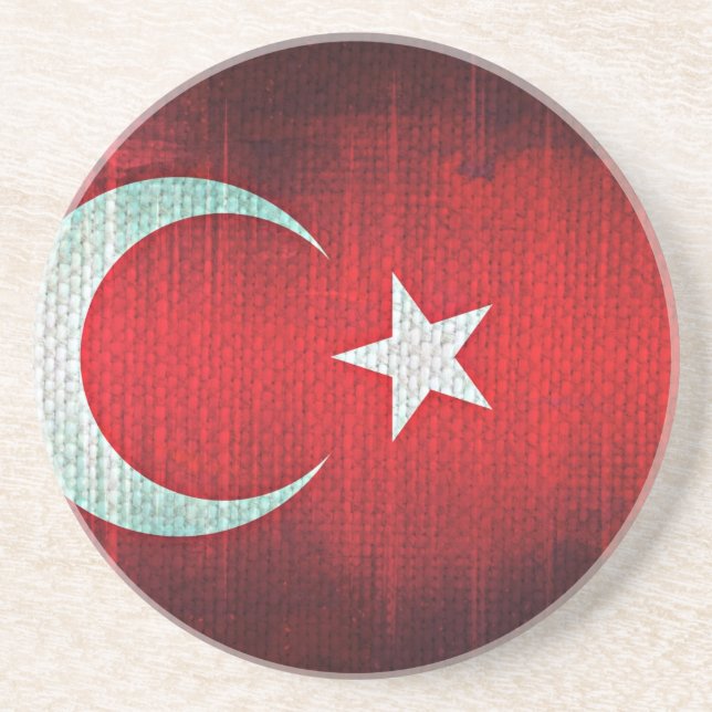 Stylised Flag of Turkey Coaster (Front)