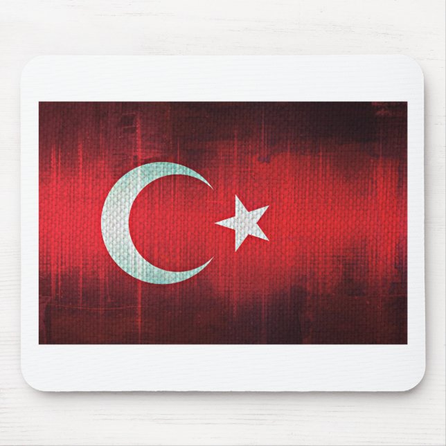 Stylised Flag of Turkey Mouse Pad (Front)