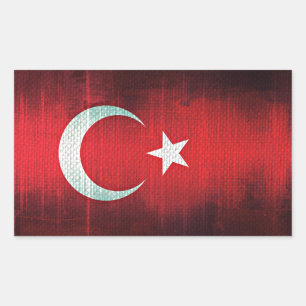Stylised Flag of Turkey Rectangular Sticker