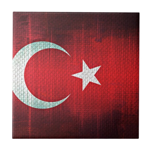 Stylised Flag of Turkey Tile (Front)