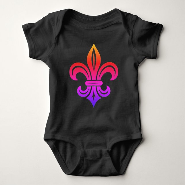 "Stylised Fleur-de-lis" T-Shirt Baby Bodysuit (Front)