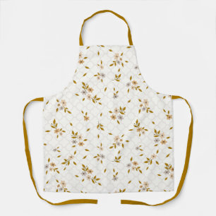 Stylised Floral Print Apron