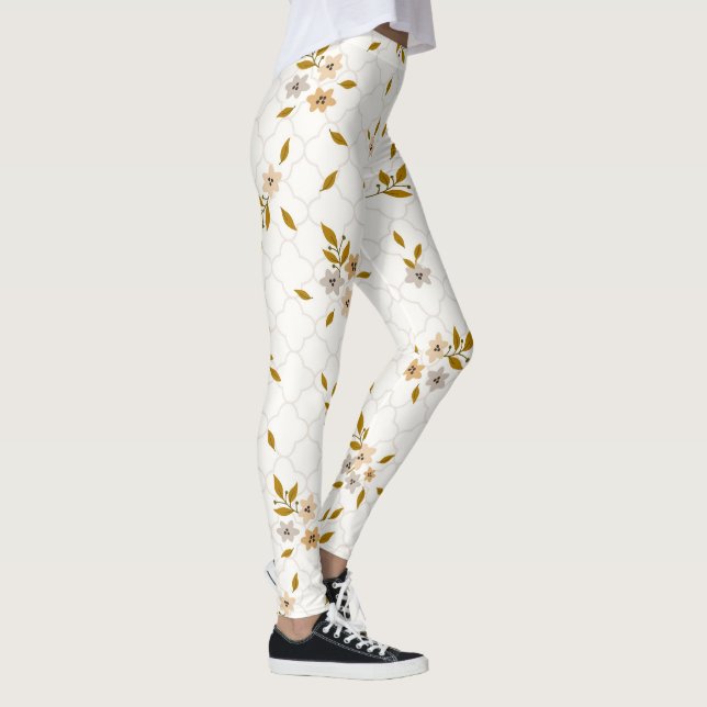 Stylised Floral Print Leggings (Right)