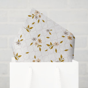 Stylised Floral Print Tissue Paper