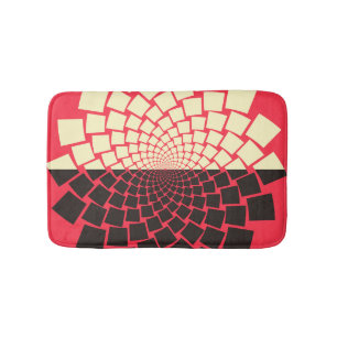 Stylised Flower: Black Red Ivory Bath Mat