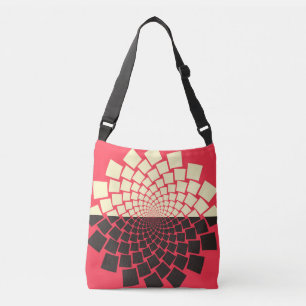 Stylised Flower: Black Red Ivory Crossbody Bag
