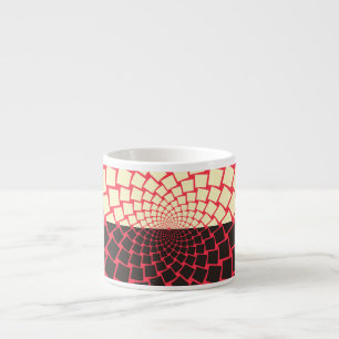 Stylised Flower: Black Red Ivory Espresso Cup