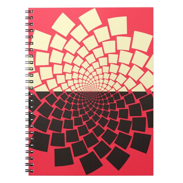 Stylised Flower: Black Red Ivory Notebook (Front)