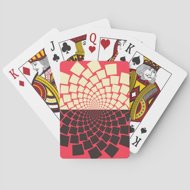 Stylised Flower: Black Red Ivory Playing Cards (Back)