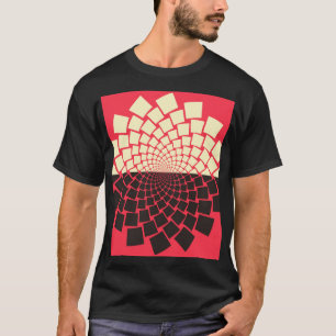 Stylised Flower: Black Red Ivory T-Shirt