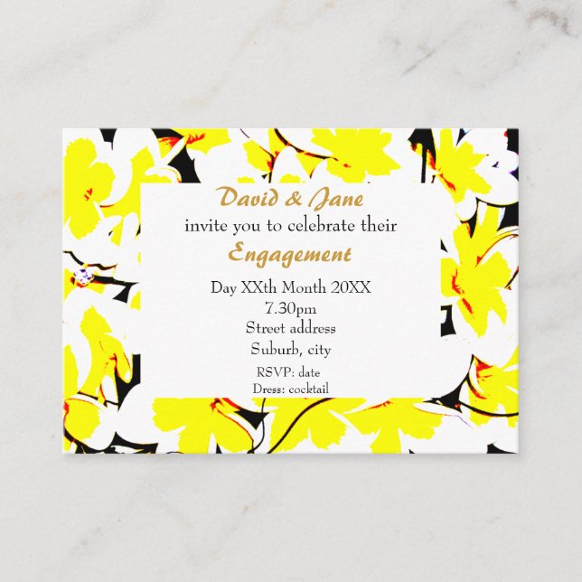 stylised flower bouquet invite (Front)