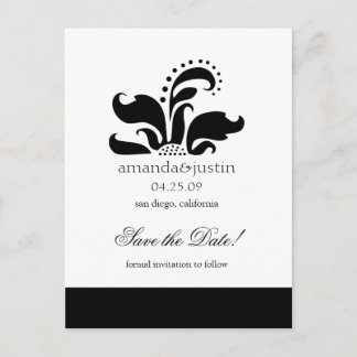 Stylised Flower Logo SaveTheDates Announcement Postcard