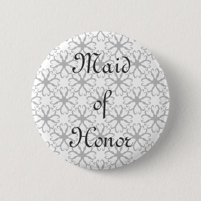 Stylised Flower Maid of Honour Button (Front)
