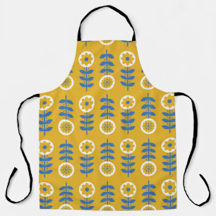 Stylised flower seamless pattern. Scandinavian sty Apron