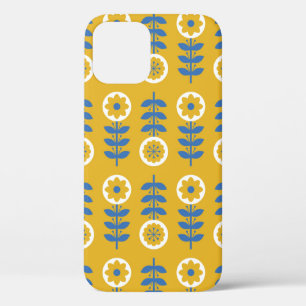 Stylised flower seamless pattern. Scandinavian sty iPhone 12 Case
