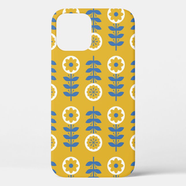 Stylised flower seamless pattern. Scandinavian sty Case-Mate iPhone Case (Back)