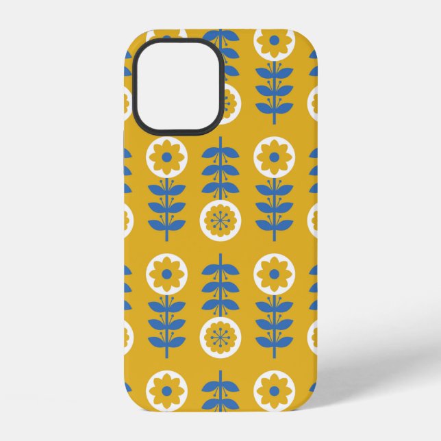 Stylised flower seamless pattern. Scandinavian sty iPhone Case (Back)