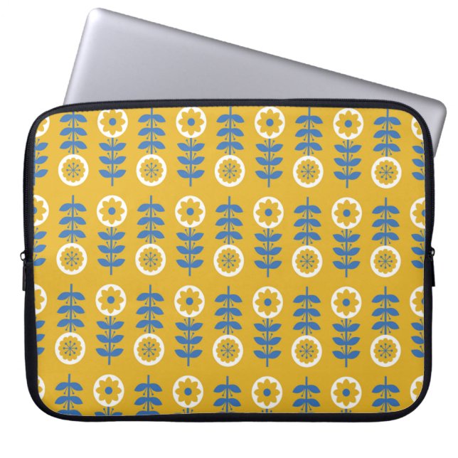 Stylised flower seamless pattern. Scandinavian sty Laptop Sleeve (Front)