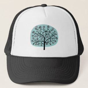 Stylised Flower Tree - Light Blue Green Trucker Hat