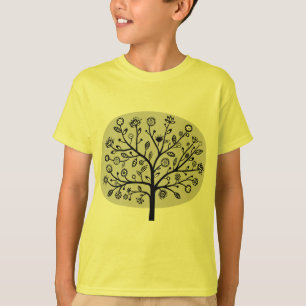 Stylised Flower Tree - Light Grey T-Shirt