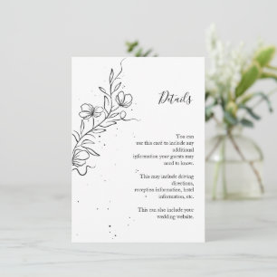 Stylised flowering branch and drops of ink enclosure card