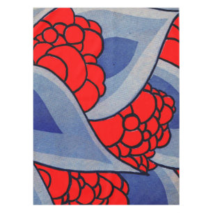 stylised flowers and leaves print tablecloth