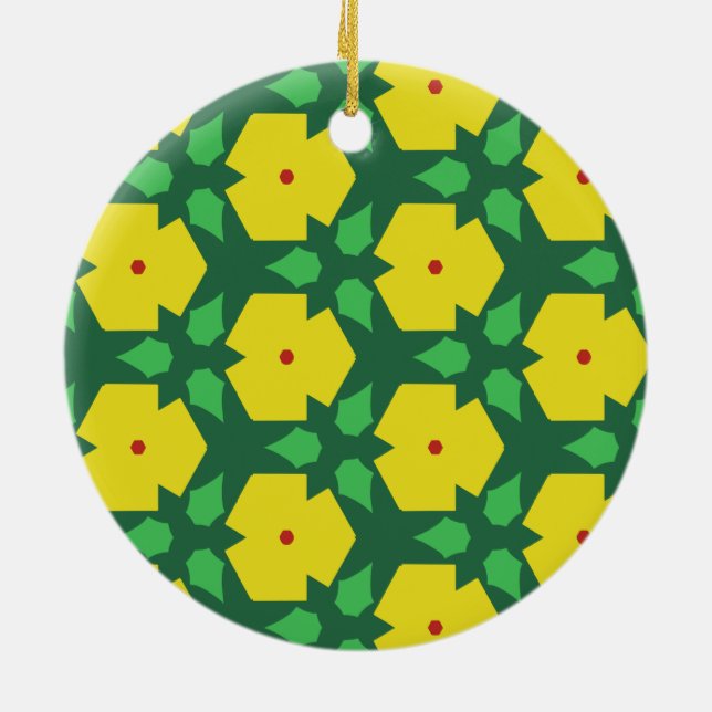 Stylised Flowers Ceramic Ornament (Back)