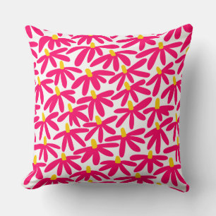 Stylised Flowers - Crimson, Amber and White Cushion