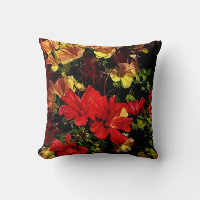 Stylised Flowers Cute Throw Pillow (Front)