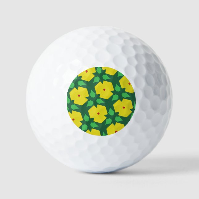 Stylised Flowers  Golf Balls (Front)