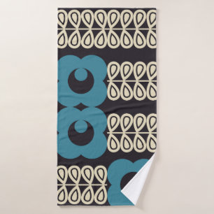 Stylised Flowers: Modern Vintage Geometric. Bath Towel