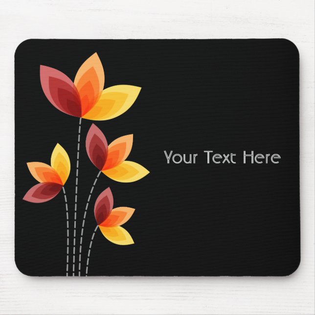 Stylised Flowers Mouse Pad (Front)