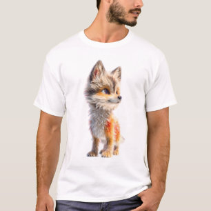 Stylised Fluffy Orange Red Fox Cub Men T-Shirt