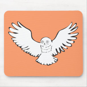 Stylised Flying Snowy Owl Mouse Pad