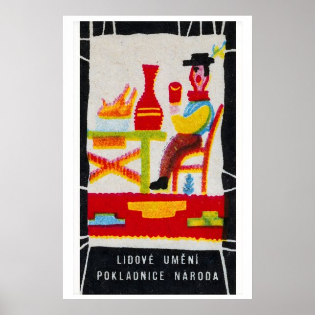 Stylised Folk Art Figure Czechoslovakia Poster (Front)
