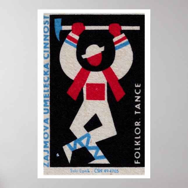 Stylised Folk Dancer Czechoslovakia 1960s-70s Poster (Front)