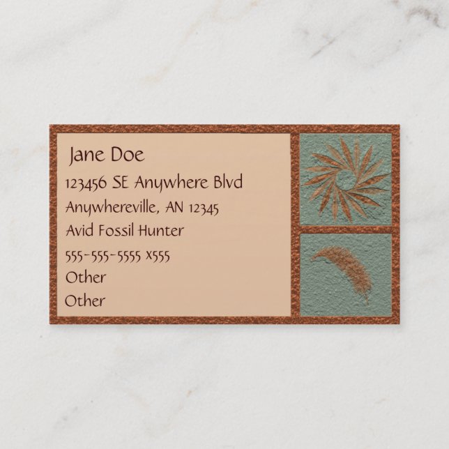 Stylised Fossil Business Card (Front)
