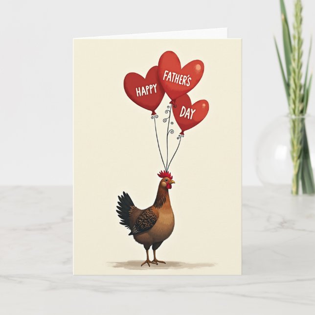 Stylised Fowl Fathers Day Card (Front)