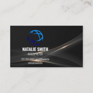 Stylised Globe Corporate Logo   Tech Business Card
