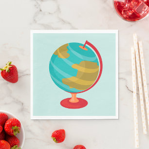 Stylised Globe Napkin
