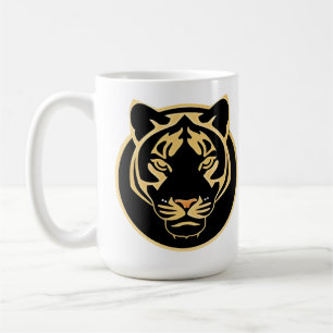 Stylised Golden Tiger Logo Design Coffee Mug